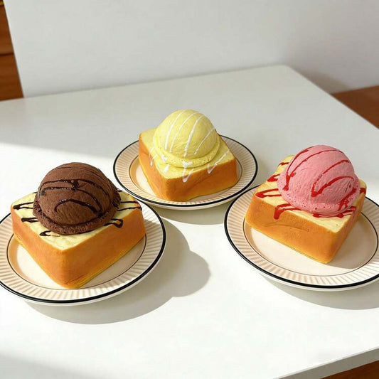 Sweet Scented Slow-Rise Ice Cream Toast PU Squishy Toy