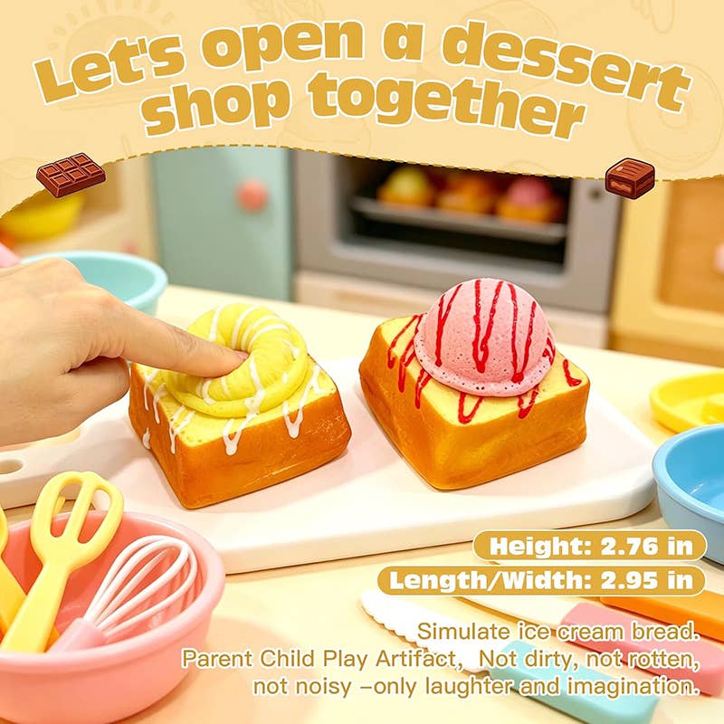Sweet Scented Slow-Rise Ice Cream Toast PU Squishy Toy