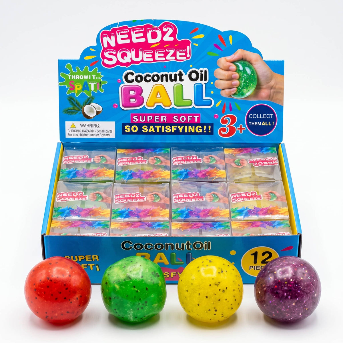 Slushy Black Speckled Ball Squeeze Toy – Coconut Oil ASMR