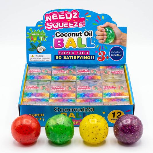 Slushy Black Speckled Ball Squeeze Toy – Coconut Oil ASMR