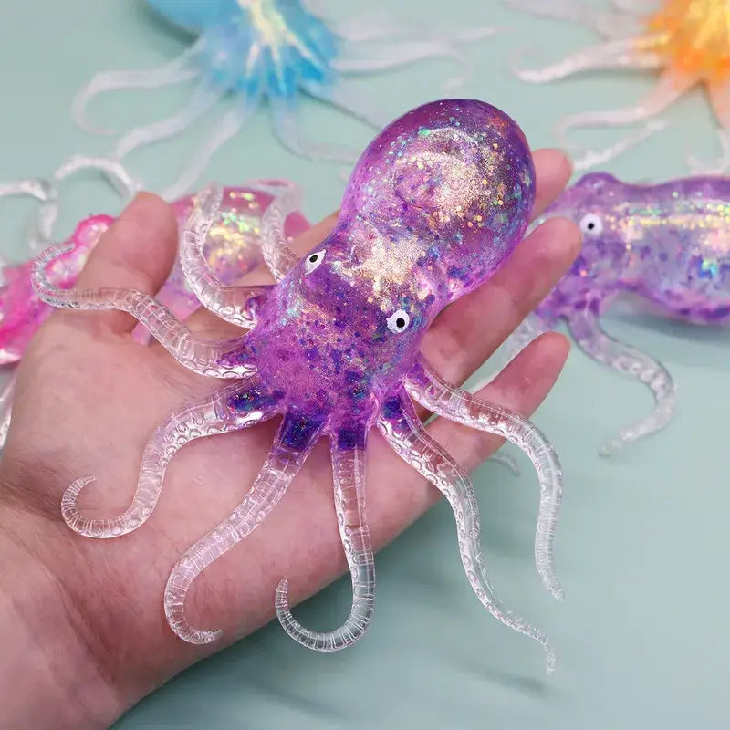 Glitter Maltose Octopus Squishy Sensory Fidget Toy