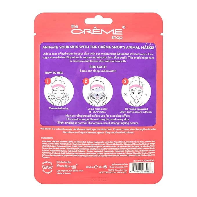 K-Beauty Animated | Vegan Squalane Hydrating Face Sheet Mask