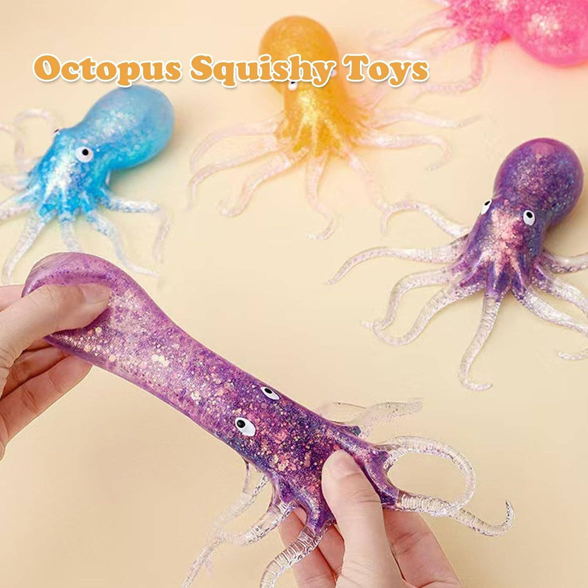 Glitter Maltose Octopus Squishy Sensory Fidget Toy