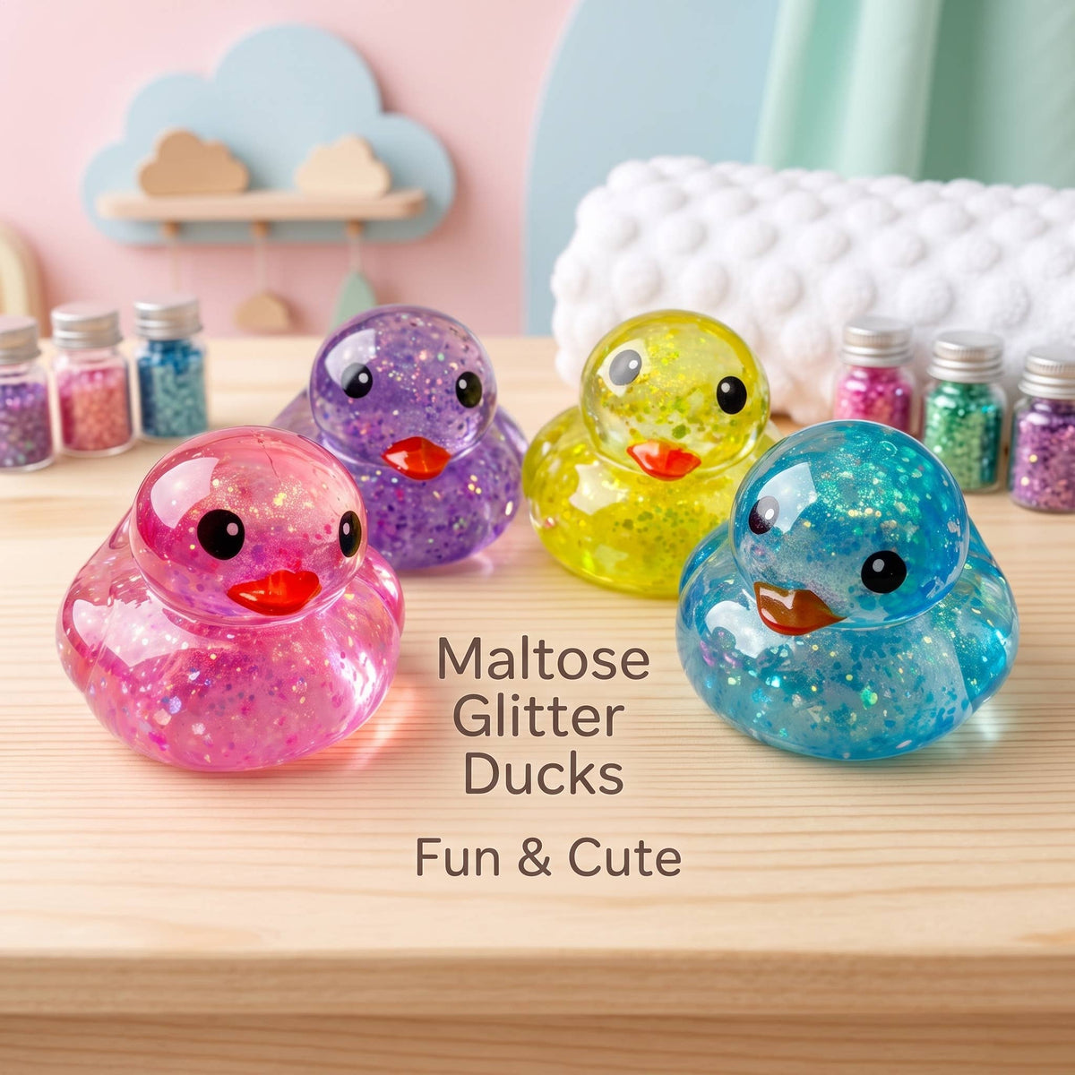 Maltose Glitter Ducky Squishy Fidget Toy