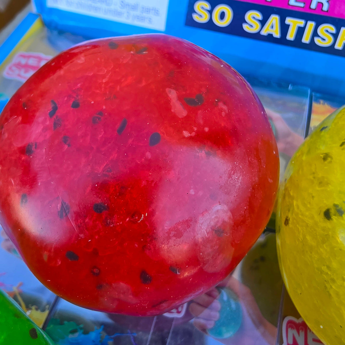 Slushy Black Speckled Ball Squeeze Toy – Coconut Oil ASMR